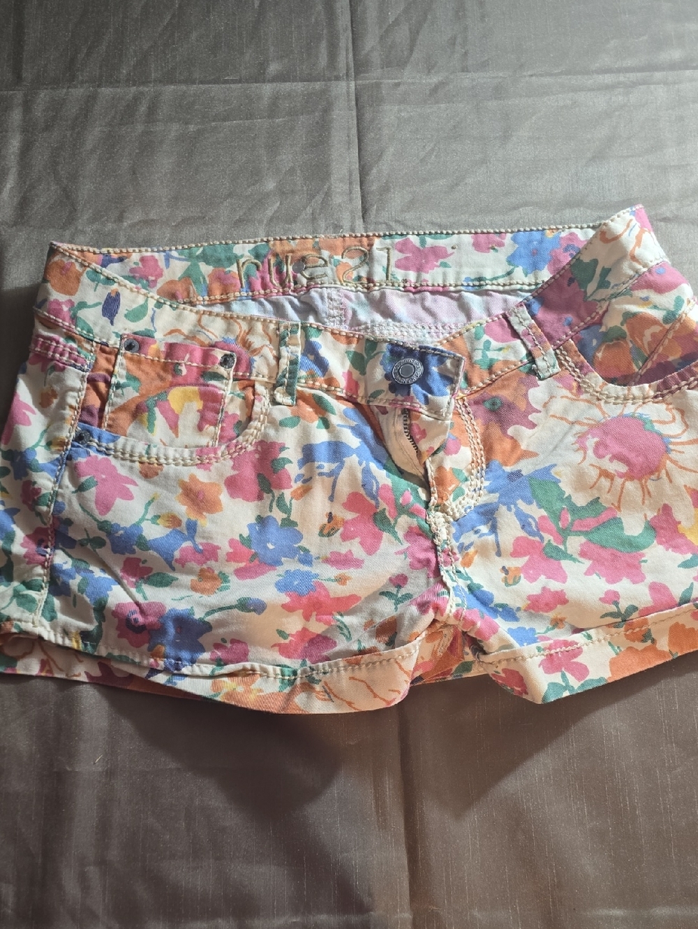 Rue21 Floral Multicolor Jean Shorts